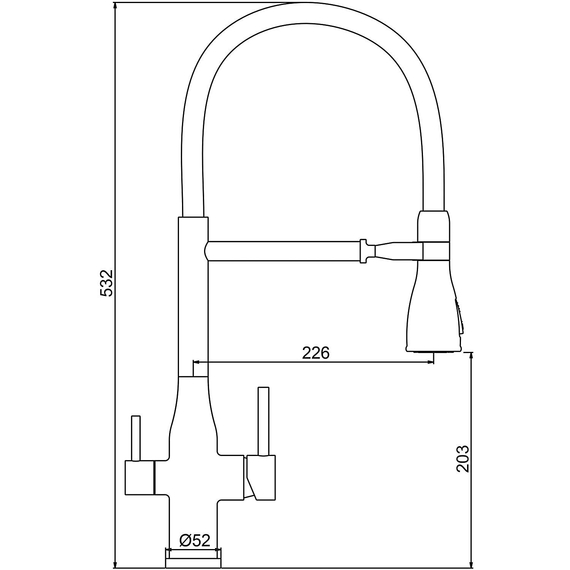 Смеситель для кухни с гибким изливом и фильтром Gappo G4399-76