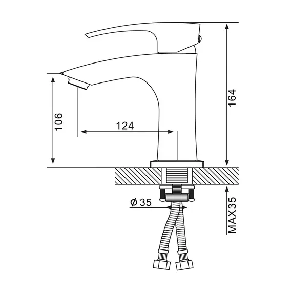 Смеситель для раковины умывальника в ванну / ванную Gappo G1007-91 Смеситель для раковины умывальника в ванну / ванную Gappo G1007-91