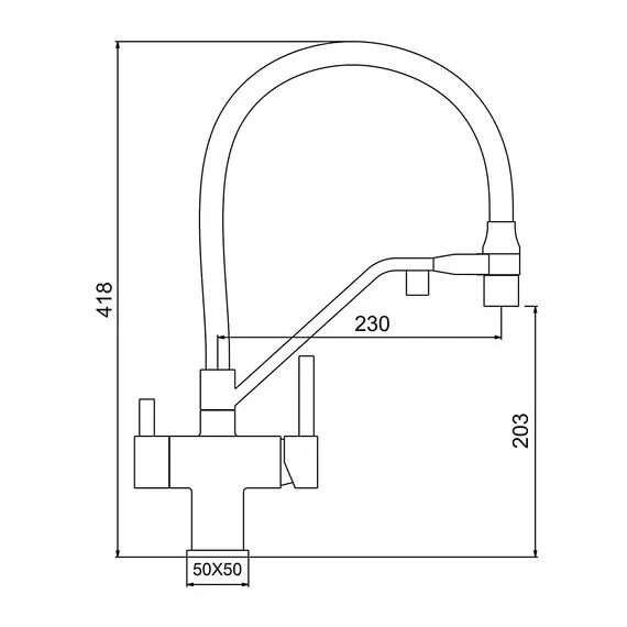 Смеситель для кухни гибкий излив с фильтром для воды Gappo G4395-60, изображение 4