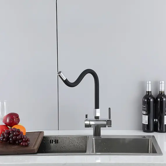 Смеситель для кухни гибкий излив с фильтром для воды Gappo G4395-30, изображение 6