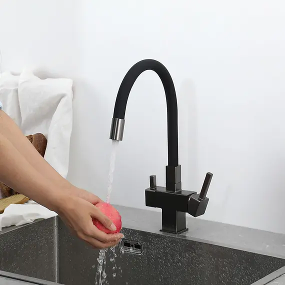 Смеситель для кухни гибкий излив с фильтром для воды Gappo G4395-39, изображение 4