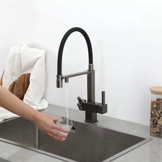 Смеситель для кухни гибкий излив с фильтром для воды Gappo G4395-59, изображение 6