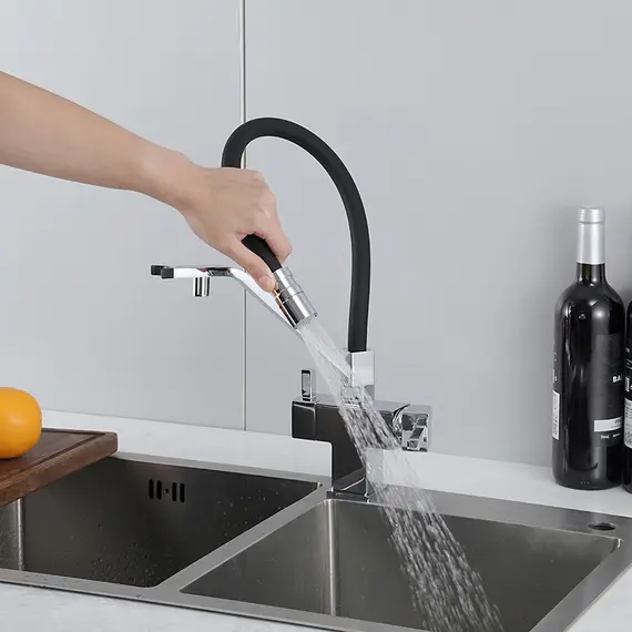 Смеситель для кухни гибкий излив с фильтром для воды Gappo G4395-60, изображение 3