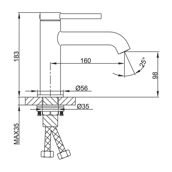 Смеситель для раковины умывальника в ванну / ванную Gappo G1006-9, изображение 9
