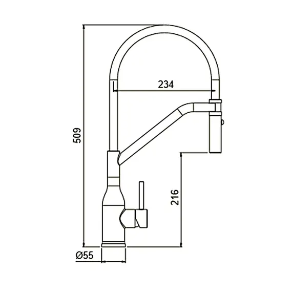 Смеситель для кухни с гибким изливом шлангом и душем Gappo G4098-15 Смеситель для кухни с гибким изливом шлангом и душем Gappo G4098-15