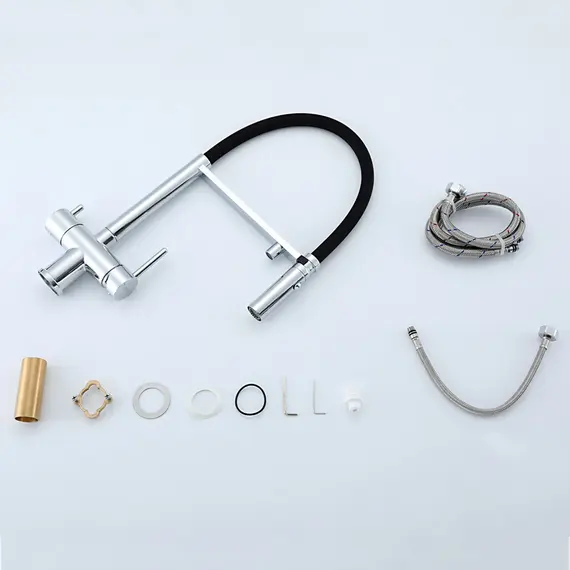 Смеситель для кухни гибкий излив с фильтром для воды Gappo G4397-80, изображение 12