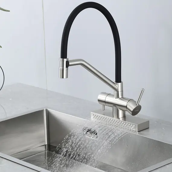 Смеситель для кухни с гибким изливом и душем Gappo G4098-5, изображение 4