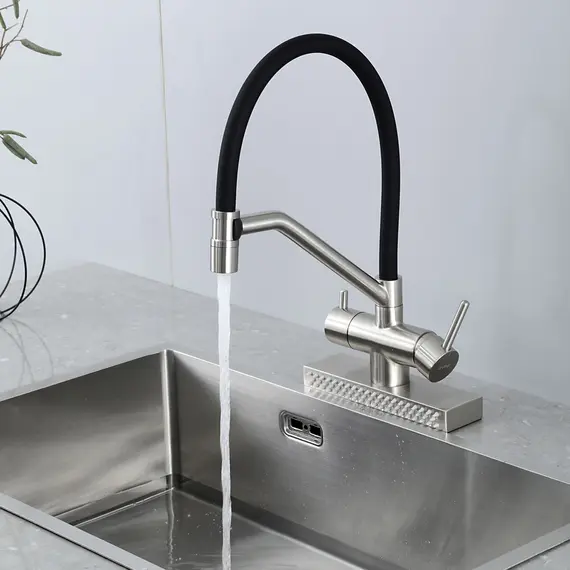 Смеситель для кухни с гибким изливом и душем Gappo G4098-5, изображение 28