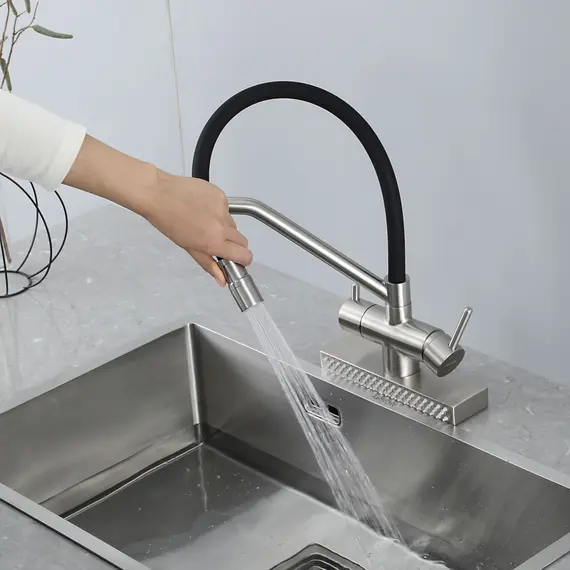 Смеситель для кухни с гибким изливом и душем Gappo G4098-5, изображение 6