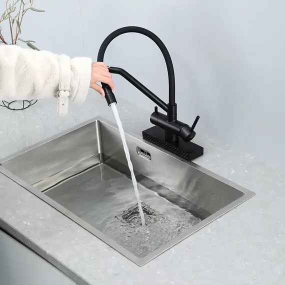 Смеситель для кухни с гибким изливом и душем Gappo G4098-6, изображение 4