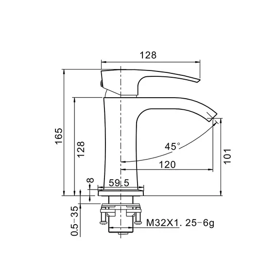 Смеситель для раковины умывальника в ванну / ванную Gappo G1007-9, изображение 2