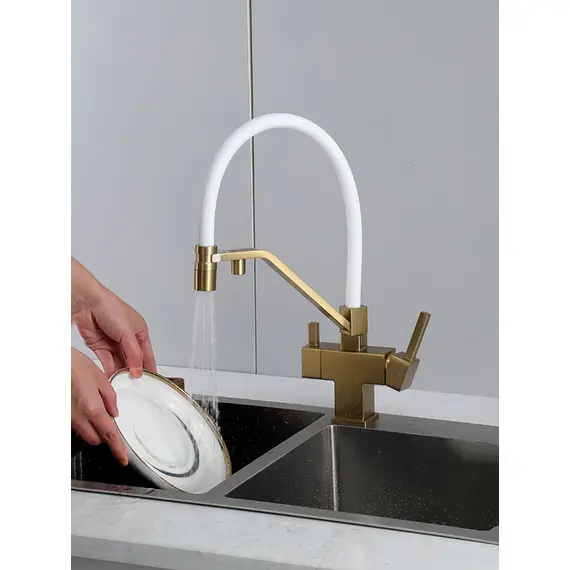 Смеситель для кухни гибкий излив с фильтром для воды Gappo G4395-63, изображение 20