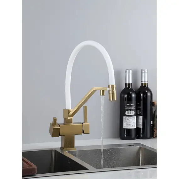 Смеситель для кухни гибкий излив с фильтром для воды Gappo G4395-63, изображение 14