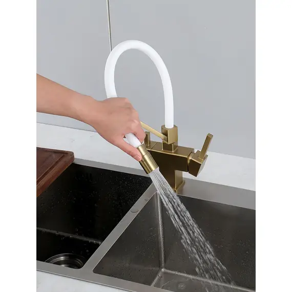 Смеситель для кухни гибкий излив с фильтром для воды Gappo G4395-63, изображение 3