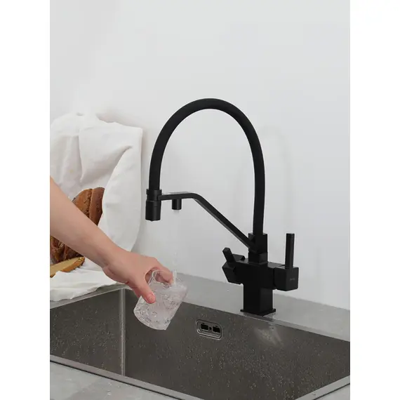 Смеситель для кухни гибкий излив с фильтром для воды Gappo G4395-66, изображение 18