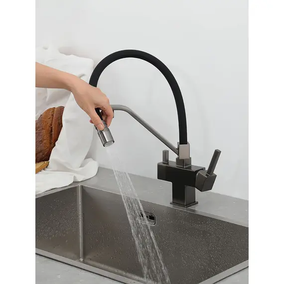 Смеситель для кухни гибкий излив с фильтром для воды Gappo G4395-69, изображение 8