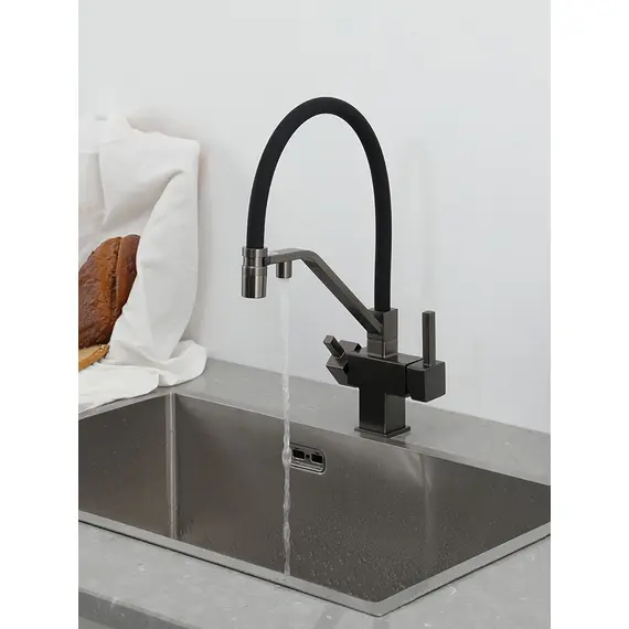 Смеситель для кухни гибкий излив с фильтром для воды Gappo G4395-69, изображение 15