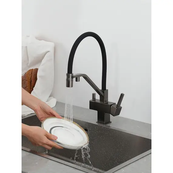 Смеситель для кухни гибкий излив с фильтром для воды Gappo G4395-69, изображение 20