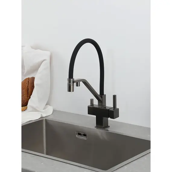 Смеситель для кухни гибкий излив с фильтром для воды Gappo G4395-69, изображение 7