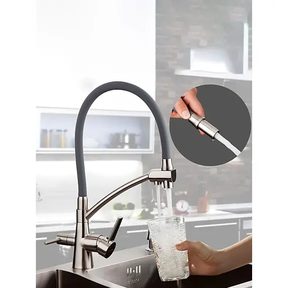 Смеситель для кухни с гибким изливом и фильтром Gappo G4398, изображение 6