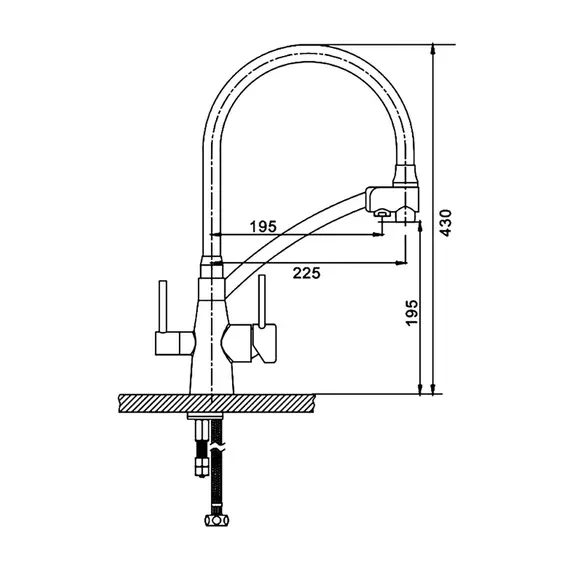 Смеситель для кухни гибкий излив с фильтром для воды Gappo G4398-1, изображение 4