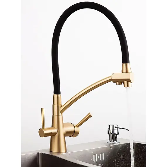 Смеситель для кухни гибкий излив с фильтром для воды Gappo G4398-1, изображение 3