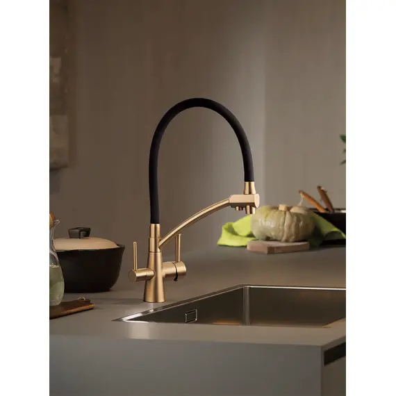 Смеситель для кухни гибкий излив с фильтром для воды Gappo G4398-1, изображение 7