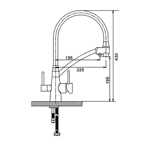 Смеситель для кухни с гибким изливом и фильтром Gappo G4398-16, изображение 3