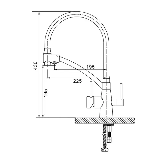 Смеситель для кухни гибкий излив с фильтром для воды Gappo G4398-19, изображение 9