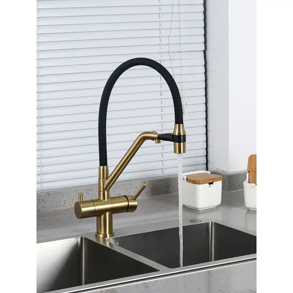 Смеситель для кухни гибкий излив с фильтром для воды Gappo G4398-83, изображение 21