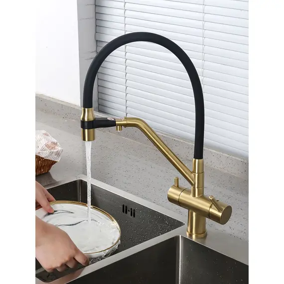 Смеситель для кухни гибкий излив с фильтром для воды Gappo G4398-83, изображение 7