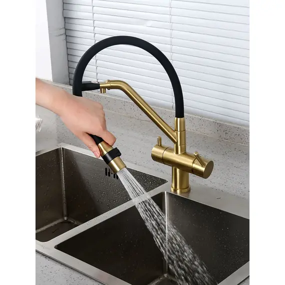 Смеситель для кухни гибкий излив с фильтром для воды Gappo G4398-83, изображение 15