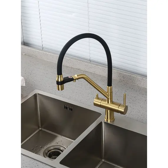 Смеситель для кухни гибкий излив с фильтром для воды Gappo G4398-83, изображение 14