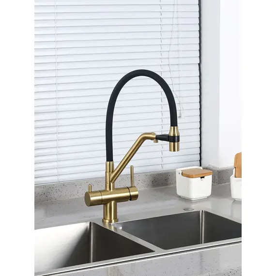 Смеситель для кухни гибкий излив с фильтром для воды Gappo G4398-83, изображение 3