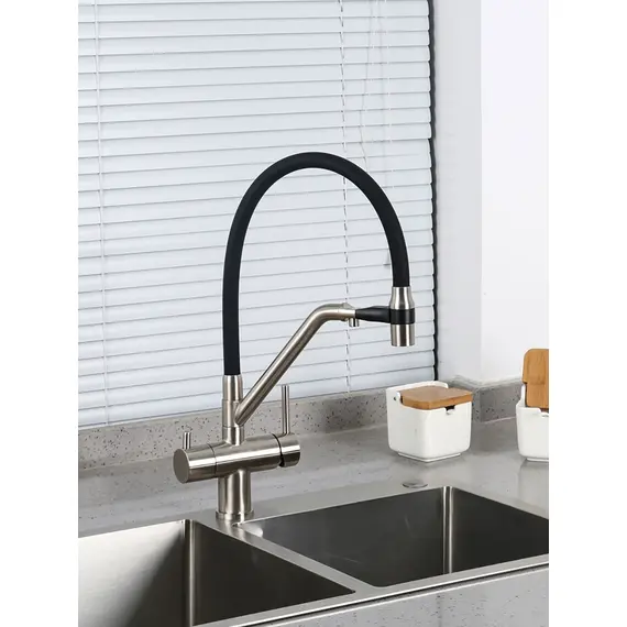 Смеситель для кухни гибкий излив с фильтром для воды Gappo G4398-85, изображение 15