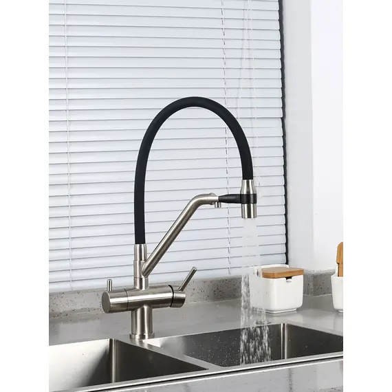 Смеситель для кухни гибкий излив с фильтром для воды Gappo G4398-85, изображение 18