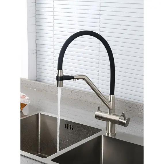 Смеситель для кухни гибкий излив с фильтром для воды Gappo G4398-85