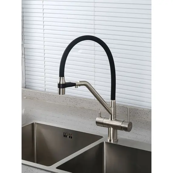 Смеситель для кухни гибкий излив с фильтром для воды Gappo G4398-85, изображение 9