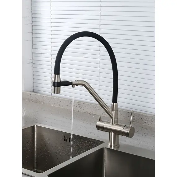 Смеситель для кухни гибкий излив с фильтром для воды Gappo G4398-85, изображение 8