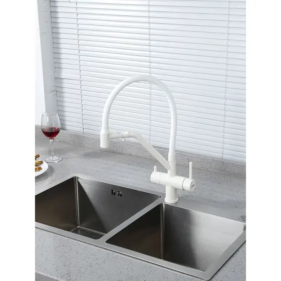 Смеситель для кухни гибкий излив с фильтром для воды Gappo G4398-88, изображение 4