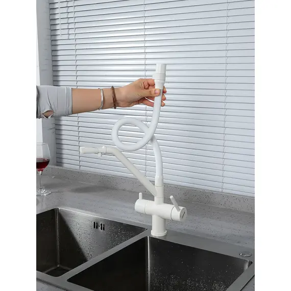 Смеситель для кухни гибкий излив с фильтром для воды Gappo G4398-88, изображение 15