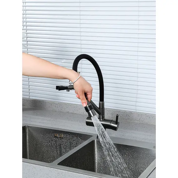 Смеситель для кухни гибкий излив с фильтром для воды Gappo G4398-89, изображение 6