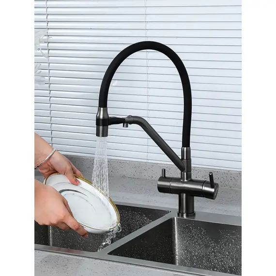 Смеситель для кухни гибкий излив с фильтром для воды Gappo G4398-89, изображение 14