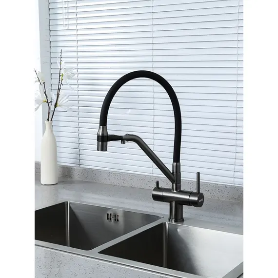 Смеситель для кухни гибкий излив с фильтром для воды Gappo G4398-89, изображение 11