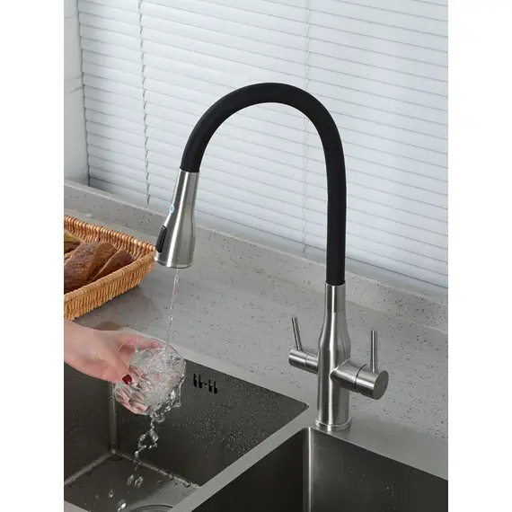 Смеситель для кухни с гибким изливом и фильтром Gappo G4399-65, изображение 11