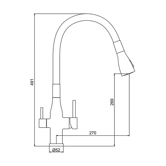 Смеситель для кухни с гибким изливом и фильтром Gappo G4399-66, изображение 8