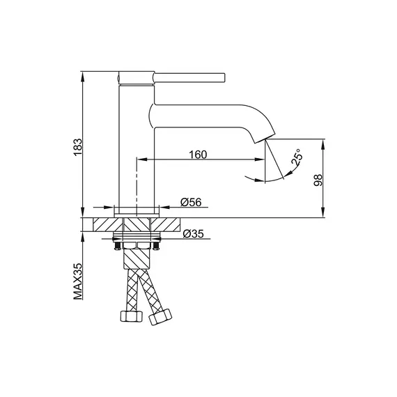 Смеситель для раковины умывальника в ванну / ванную Gappo G1006-3, изображение 7