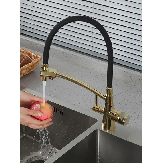 Смеситель для кухни гибкий излив с фильтром для воды Gappo G4398-13, изображение 10