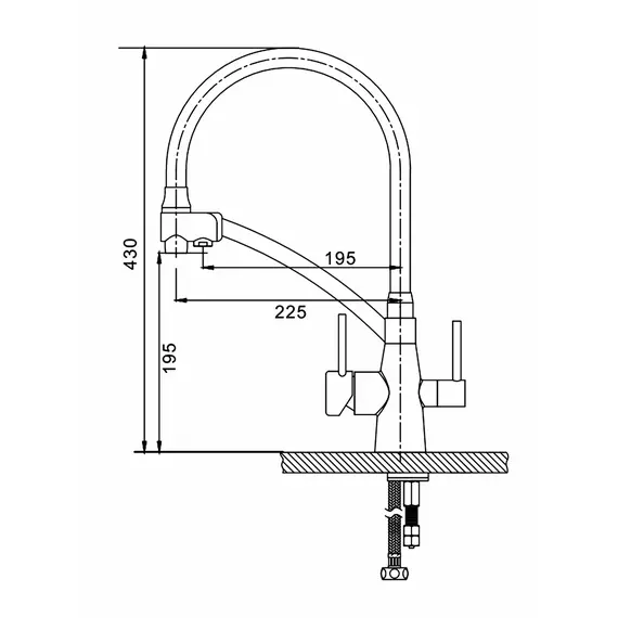 Смеситель для кухни гибкий излив с фильтром для воды Gappo G4398-13, изображение 6