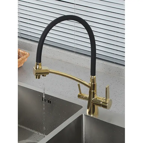 Смеситель для кухни гибкий излив с фильтром для воды Gappo G4398-13, изображение 11